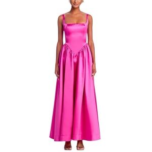 Aqua x Wicked Pink Satin Dress